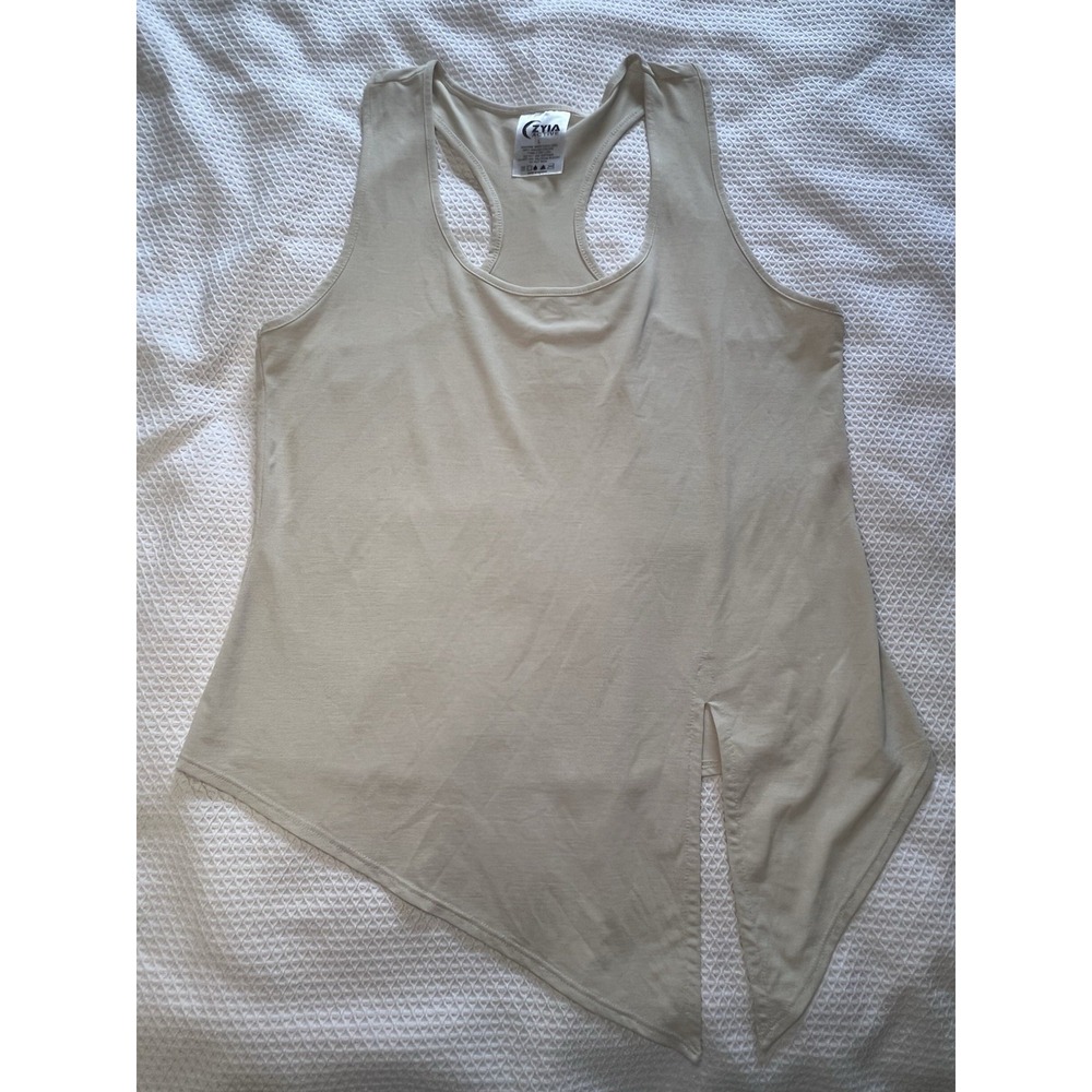 Zyia Active Beige Size Large Racerback Knot Tank Top Womens Lightweight Athletic